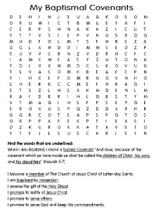 Lesson 12 My Baptismal Covenants word search